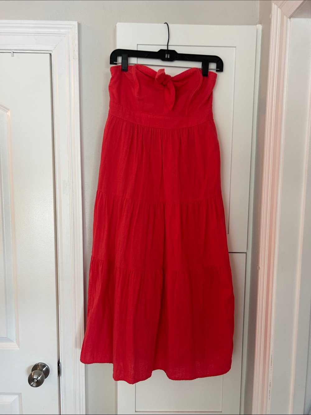 Universal Thread cotton light Red Strapless Tiered Maxi Dress